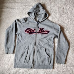 Vintage label Old Navy zip up grey hoodie kids XXL